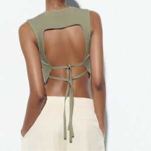 Zara Open Back Rib Top